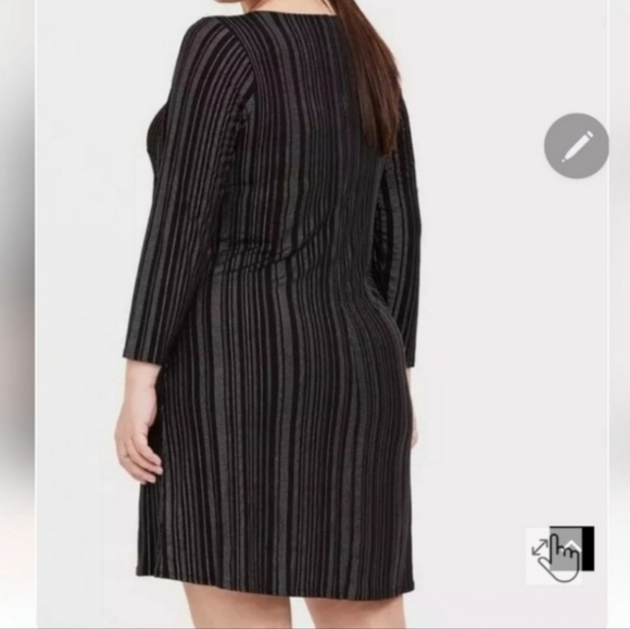 🍂🍁Nwt Torrid 3x Black Studio Knit Studded Shift Dress - Picture 2 of 5